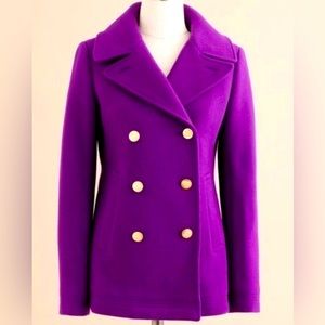 J. Crew Purple Wool Classic Peacoat